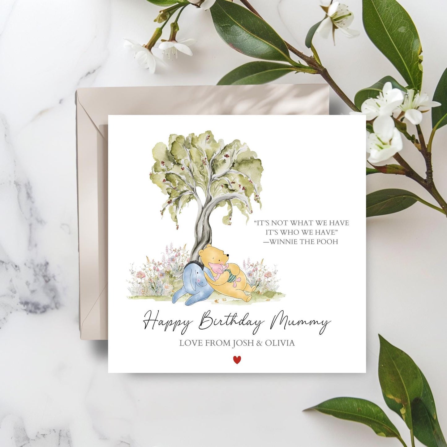 Personalised Nanny Birthday Winnie The Pooh Card |Quote Grandma Birthday Card |Sentimental Quote Card for Mum, Grandma, Nanny, Any Relation