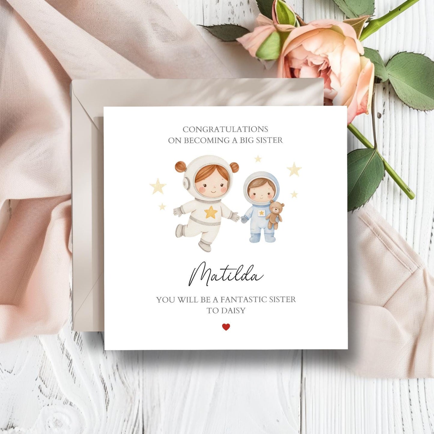 Personalised Big Brother Card - Space Big Brother Card -Promoted to Big Brother- Astronaut Big Brother Card for Grandson, Nephew