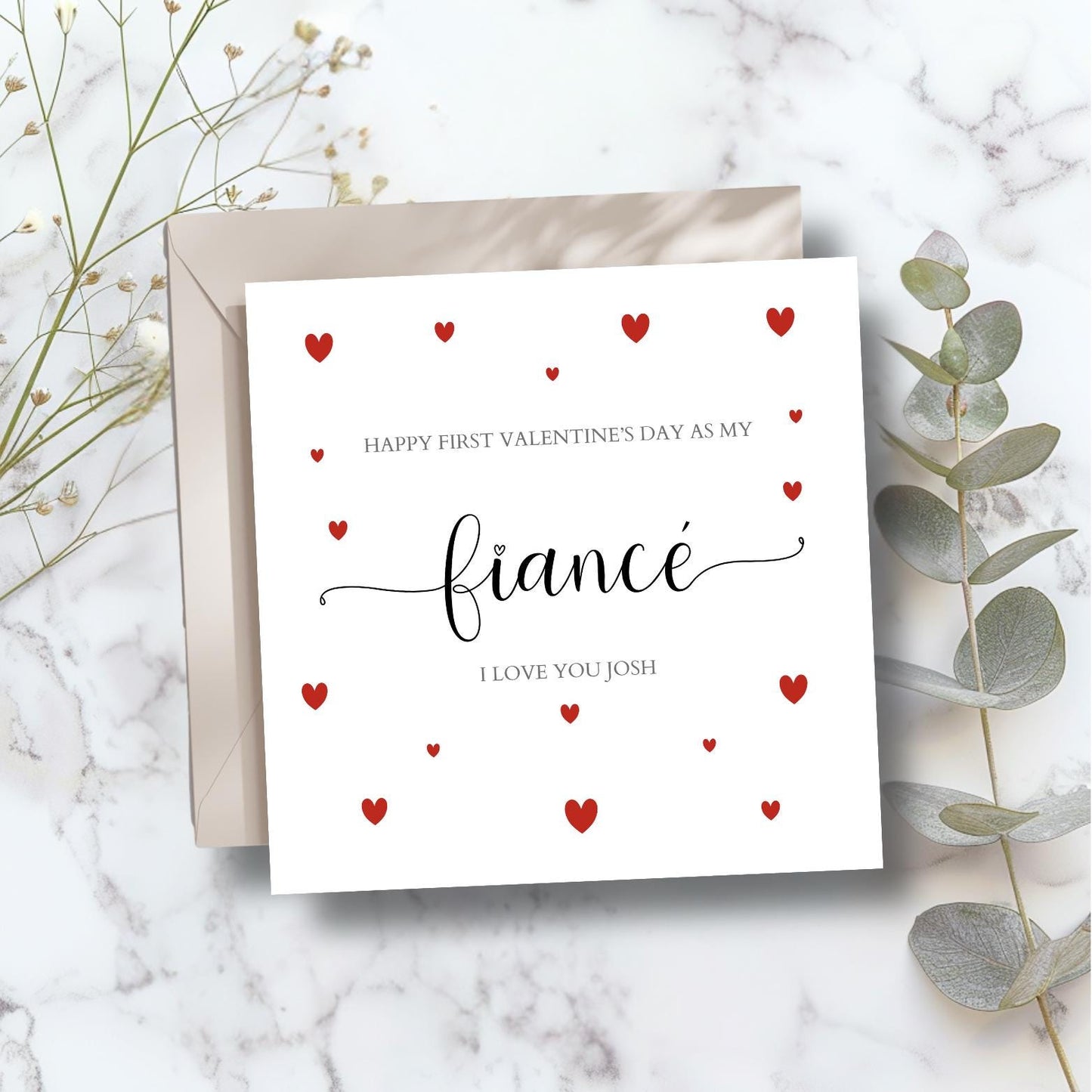 Personalised First Valentines Day As Husband Card, 1st Valentine's Together, Married Valentine Card for Husband, Wife, Calligraphy Card