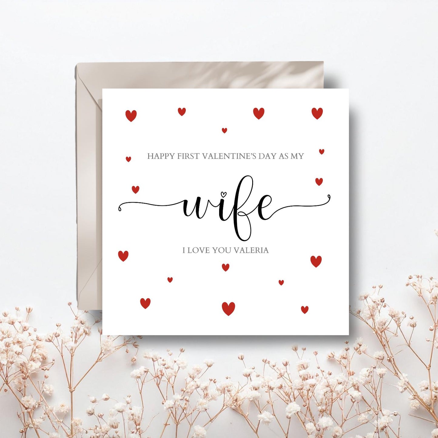 Personalised First Valentines Day As Fiancé Card, 1st Valentine's Together, Engaged Valentine Card for Husband, Wife, Calligraphy Card