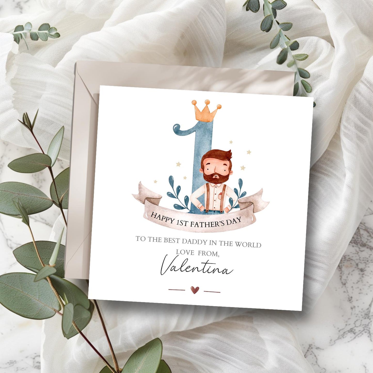 Personalised First Father's Day Card -Best Dad Card- Daddy Card from Daughter, Son