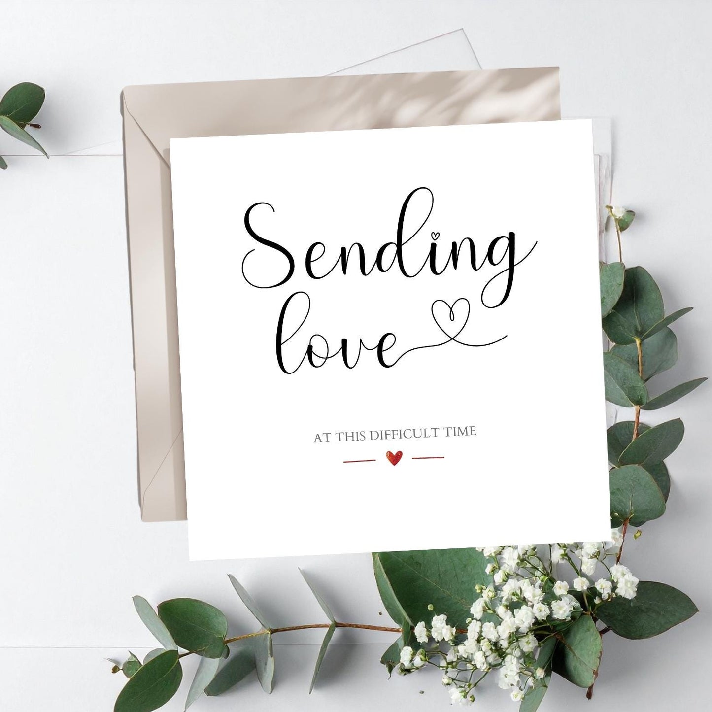 Calligraphy Sympathy Card, Sending Love Card, Bereavement Card, Sorry For Your Loss Card, Thinking of You Card