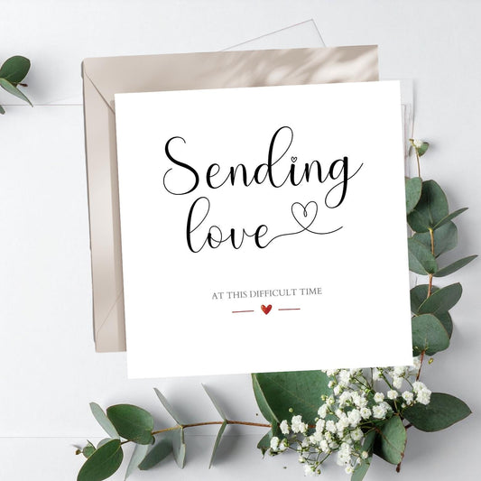 Calligraphy Sympathy Card, Sending Love Card, Bereavement Card, Sorry For Your Loss Card, Thinking of You Card