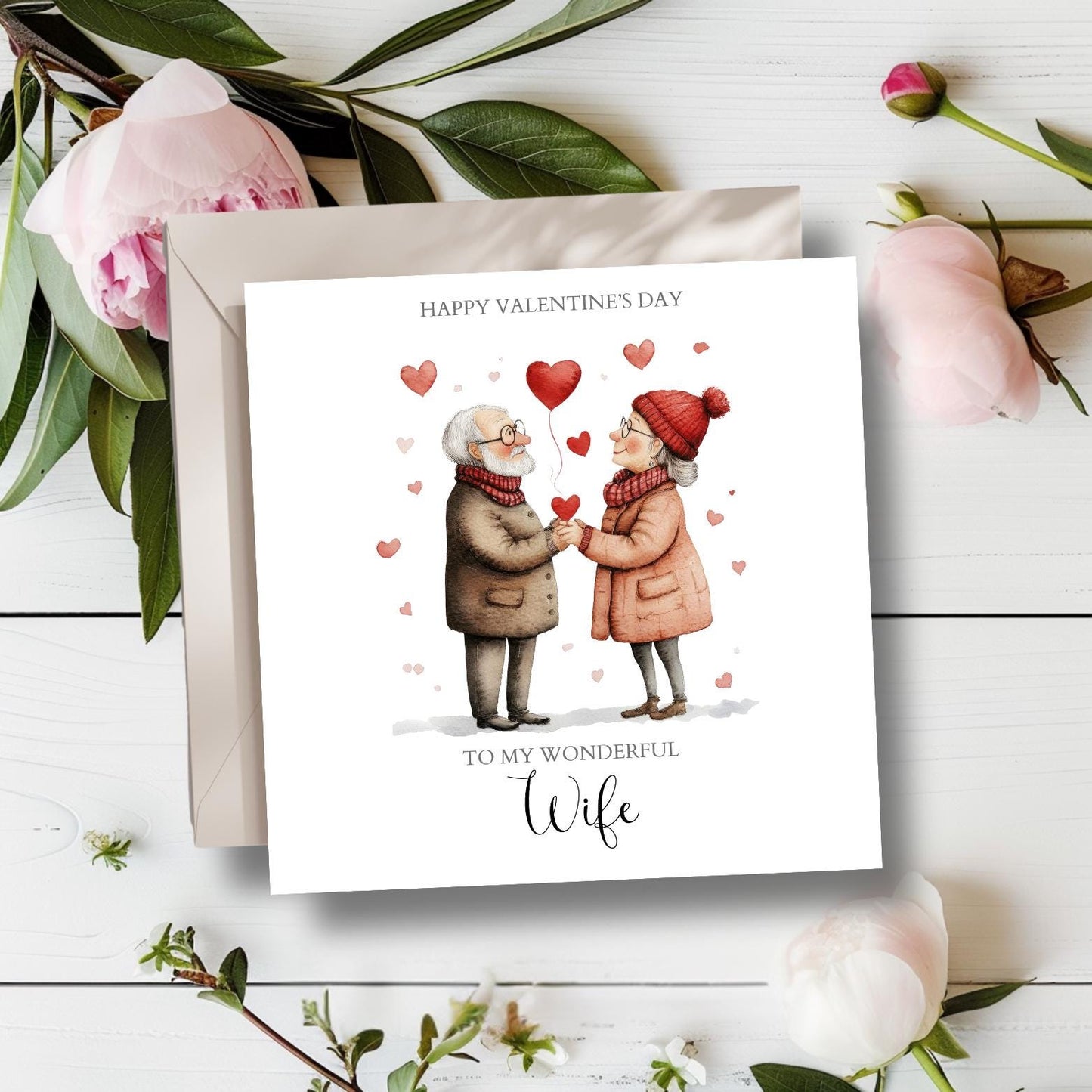 Personalised Mum and Dad Valentines Card, Personalised Parents Valentine Card, Couple In Love Design