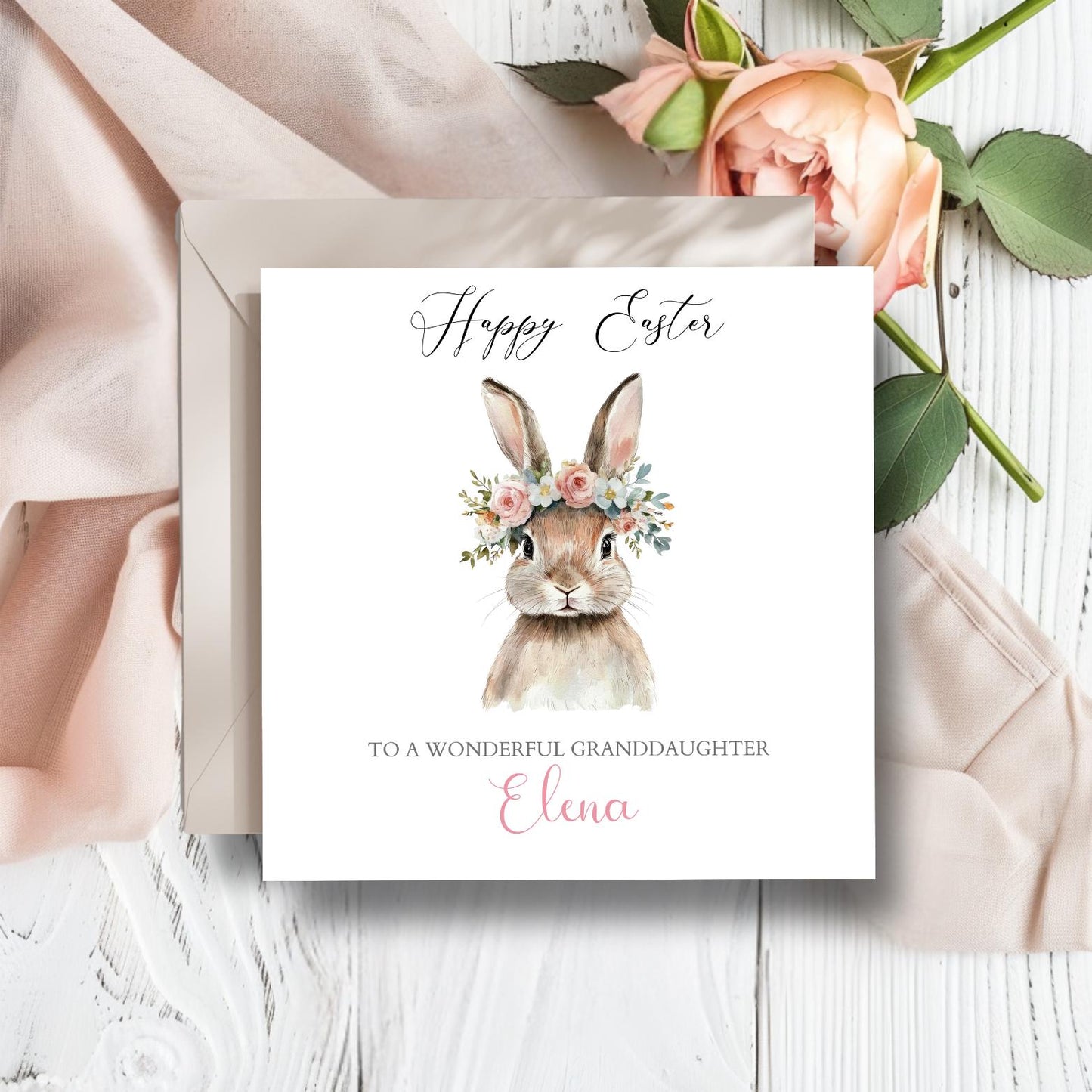 Personalised Easter Bunny Card, 1st Easter Card, Granddaughter Easter Card, Daughter, Niece, Goddaughter Easter Card ,Any Relation