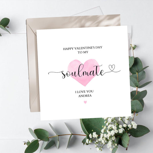 Personalised Soulmate Valentine's Day Card, Personalised Better Half Valentine Card for Wife, Girlfriend, Fiancé, Husband