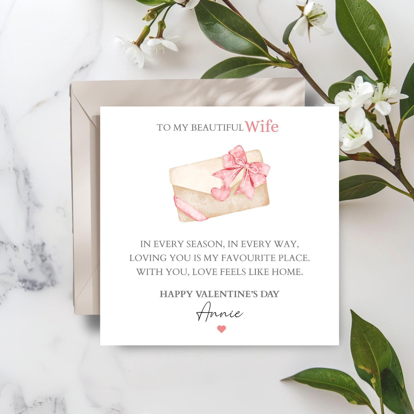 Personalised Quote Valentines Day Card For Her, Married Valentine Card for Wife, Fiancé , Girlfriend, Quote Love Letter Card