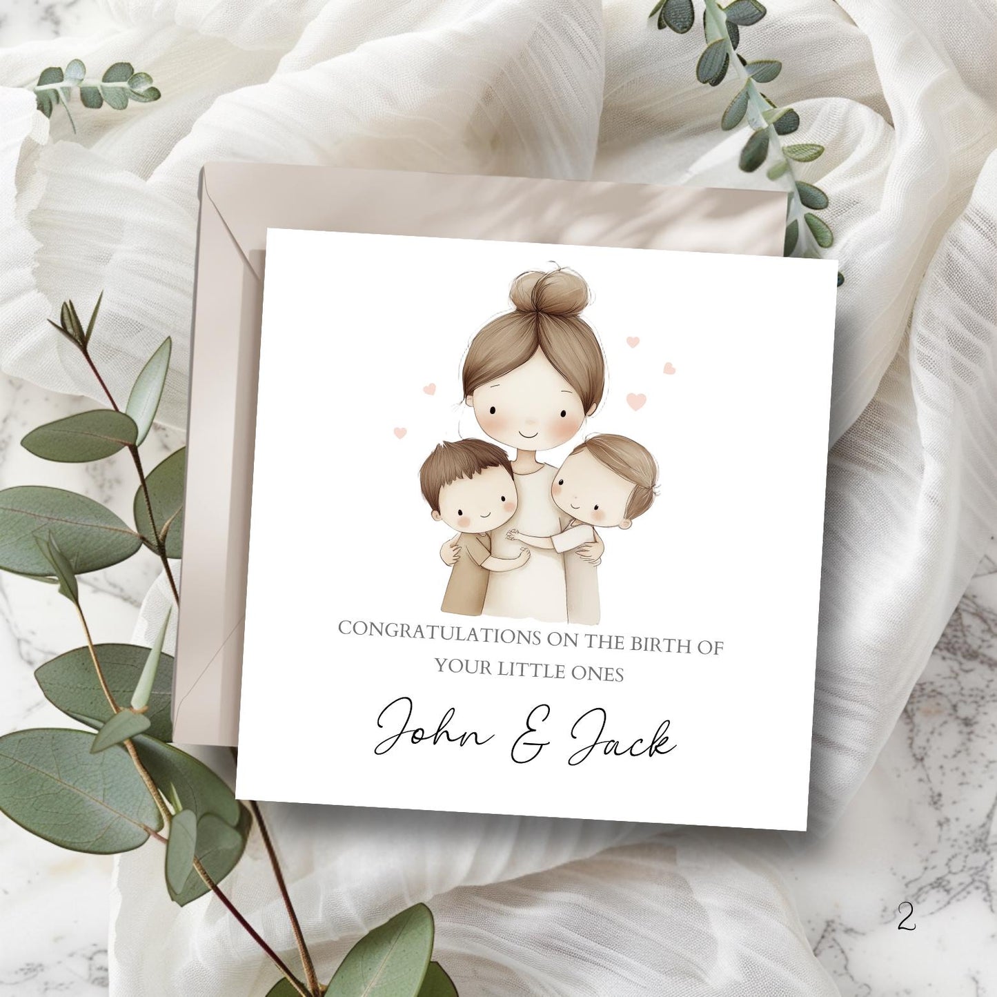 Personalised New Baby Twin Card, Personalised Baby Boy Twin Card ,New Baby Twin Girls Boys  Card, Twin Boys, Twin Girls,Welcome to the World