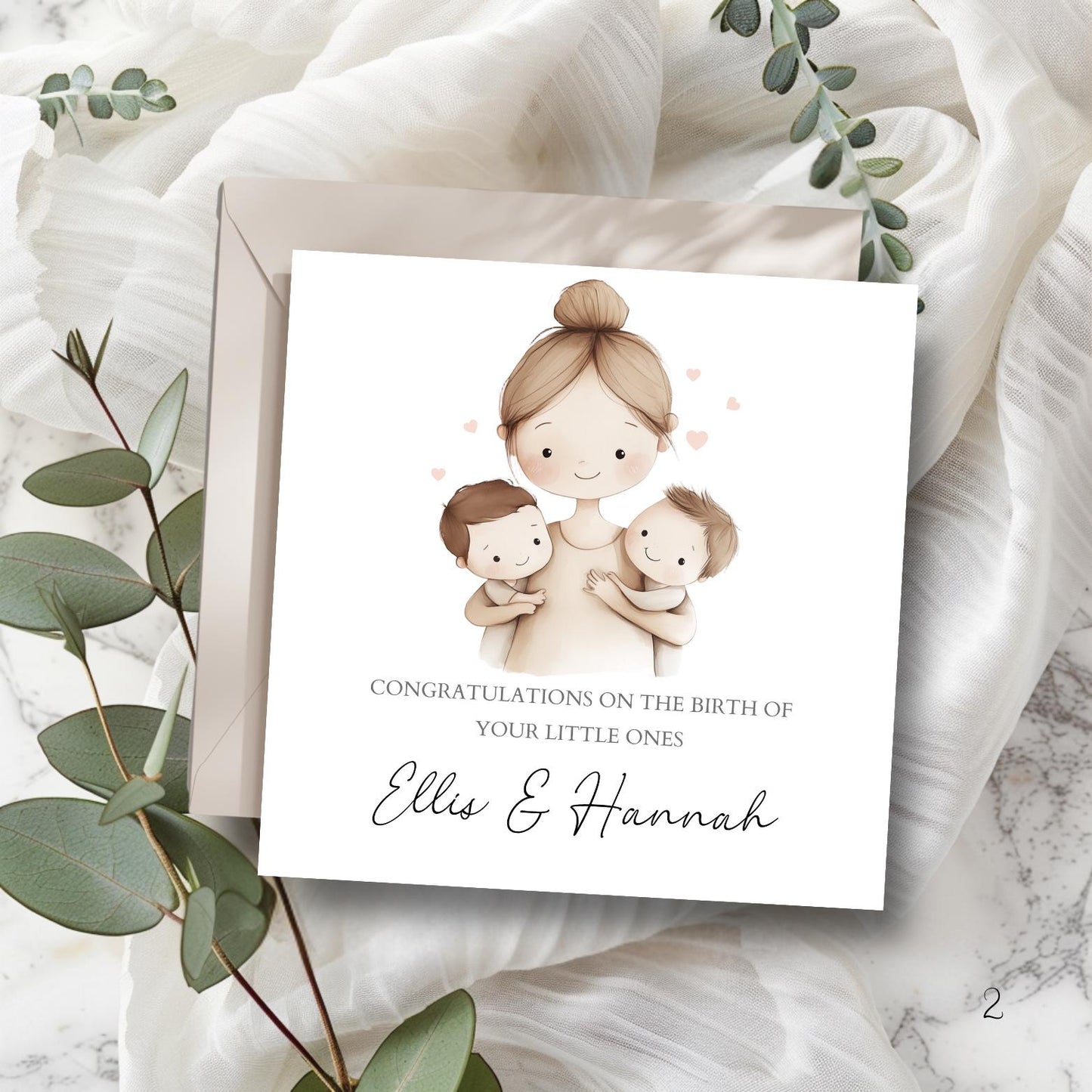 Personalised New Baby Twin Card, Personalised Baby Boy Twin Card ,New Baby Twin Girls Boys  Card, Twin Boys, Twin Girls,Welcome to the World