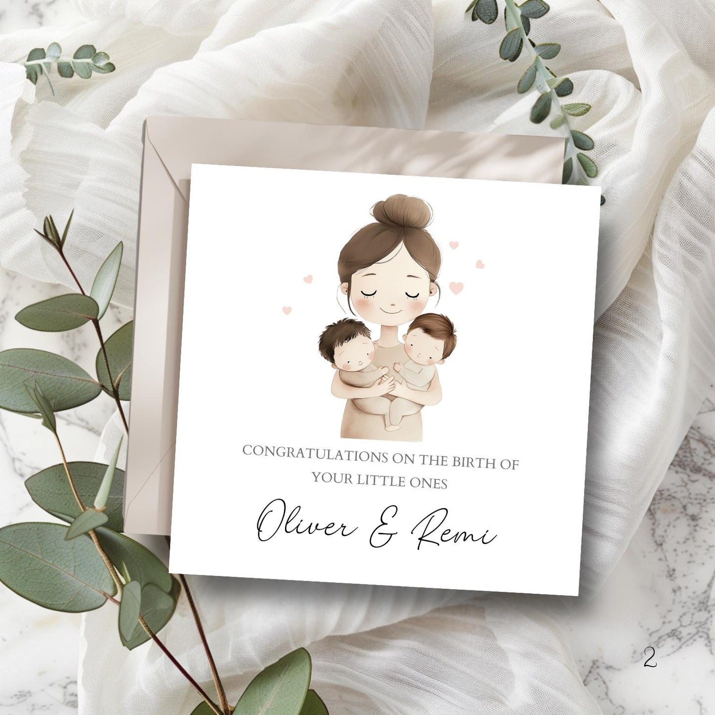 Personalised New Baby Twin Card, Personalised Baby Boy Twin Card ,New Baby Twin Girls Boys  Card, Twin Boys, Twin Girls,Welcome to the World