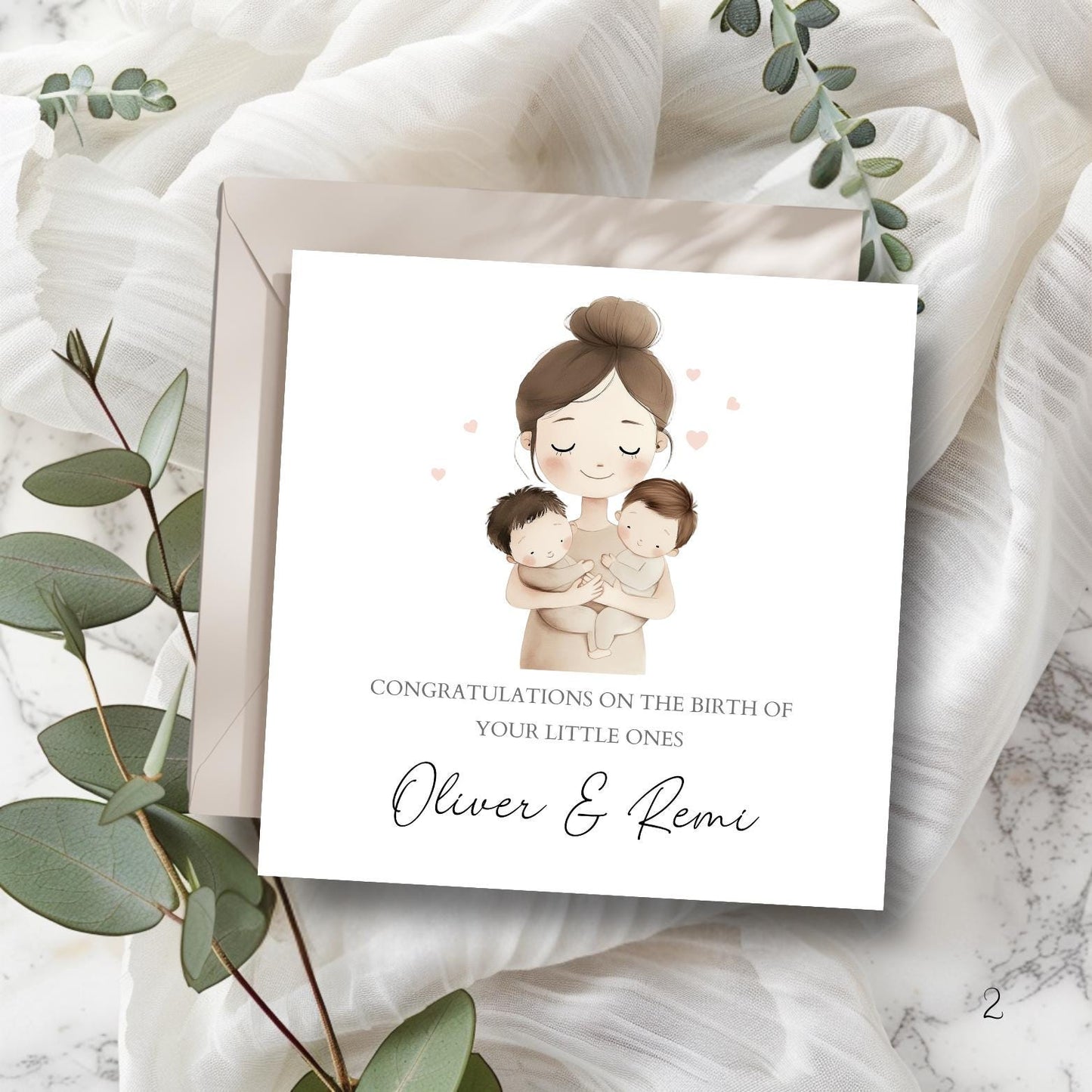 Personalised New Baby Twin Card, Personalised Baby Boy Twin Card ,New Baby Twin Girls Boys  Card, Twin Boys, Twin Girls,Welcome to the World
