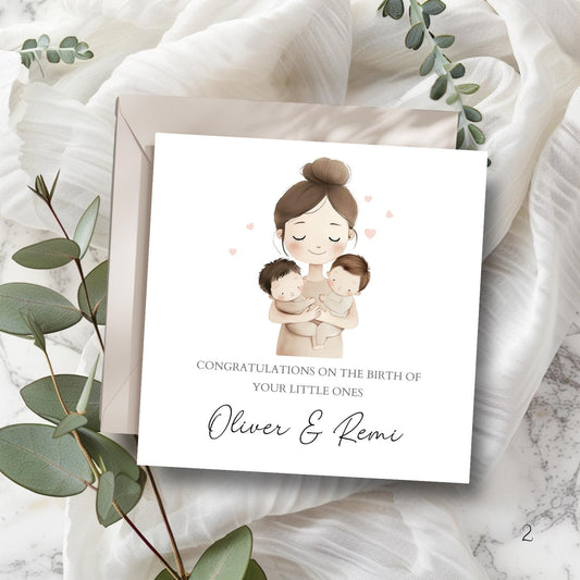 Personalised New Baby Twin Card, Personalised Baby Boy Twin Card ,New Baby Twin Girls Boys  Card, Twin Boys, Twin Girls,Welcome to the World