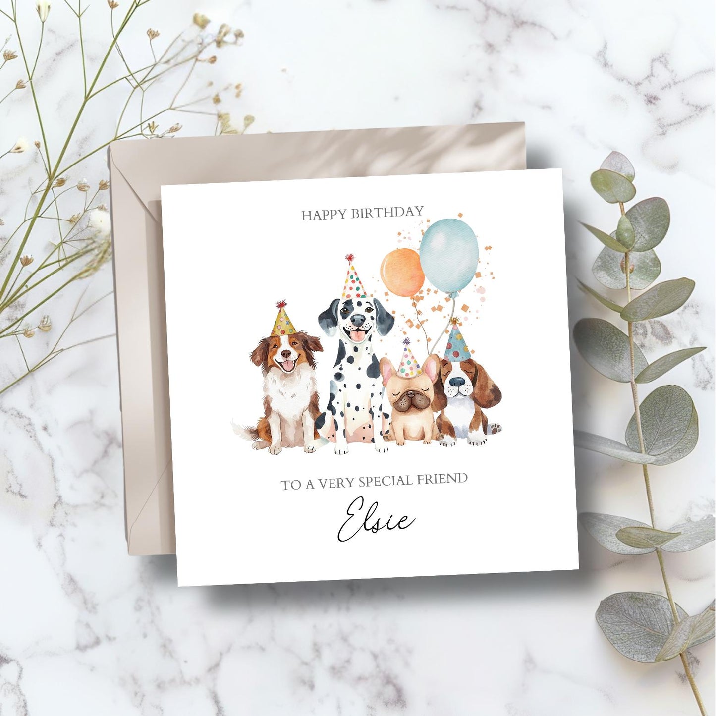 Personalised Dogs Birthday Card| Friend Birthday Dog card | Birthday Card For Dog Lovers