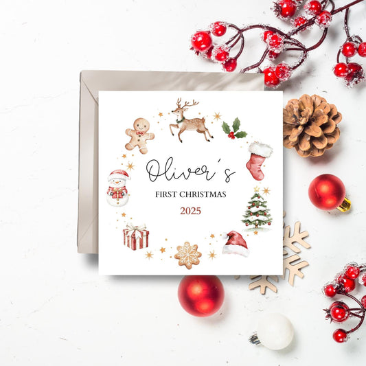 Personalised Child Christmas Card|1st Christmas Card for Kids |2025 Christmas Card | Christmas Card for Son and Daughter