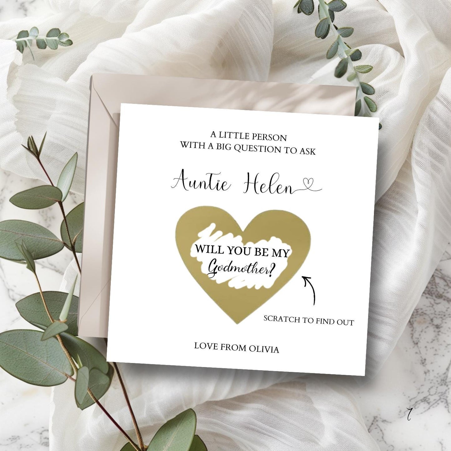 Godmother Proposal Scratch Card, Godfather Scratch Card, Godparents Proposal Card, Personalised Will You Be My Godmother, Any Relation