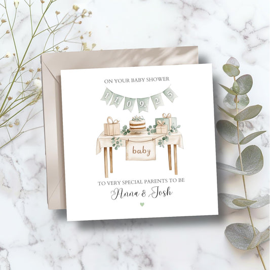 Personalised Baby Shower Card Neutral | Neutral Baby Shower Card, Mummy to be Pregnancy Card, Baby Shower Gift for Baby Boy or Baby Girl
