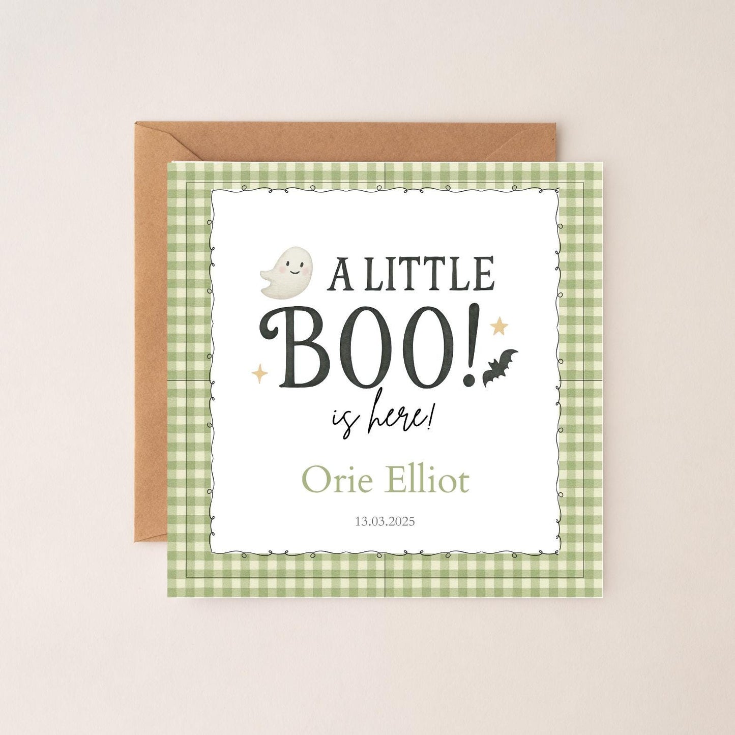 Personalised Halloween New Baby Card| Welcome to the world Halloween card | Halloween Card for new baby |Little Boo is here card