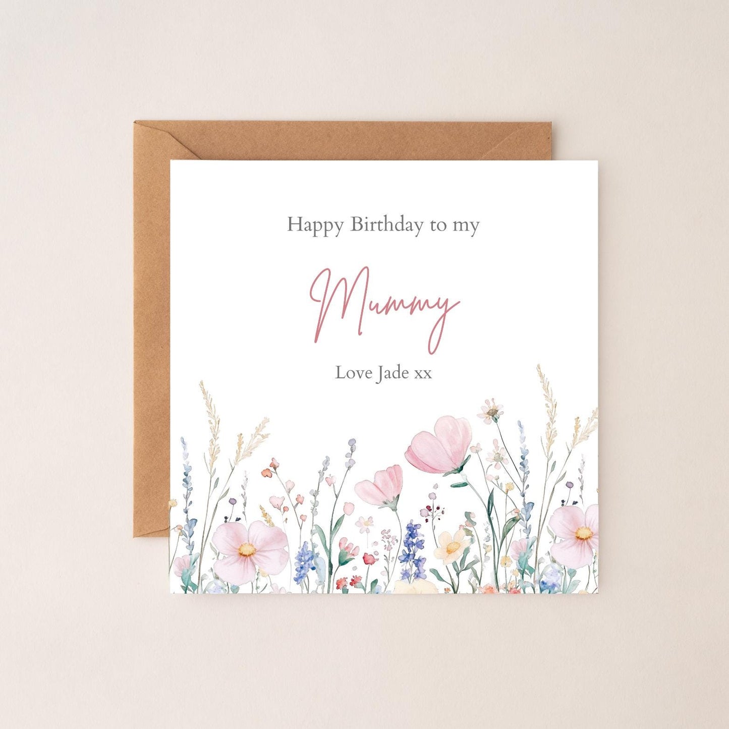Personalised Mum Birthday Card - Birthday Card for Mum - Flower Garden Card- Personalised Card For Mum