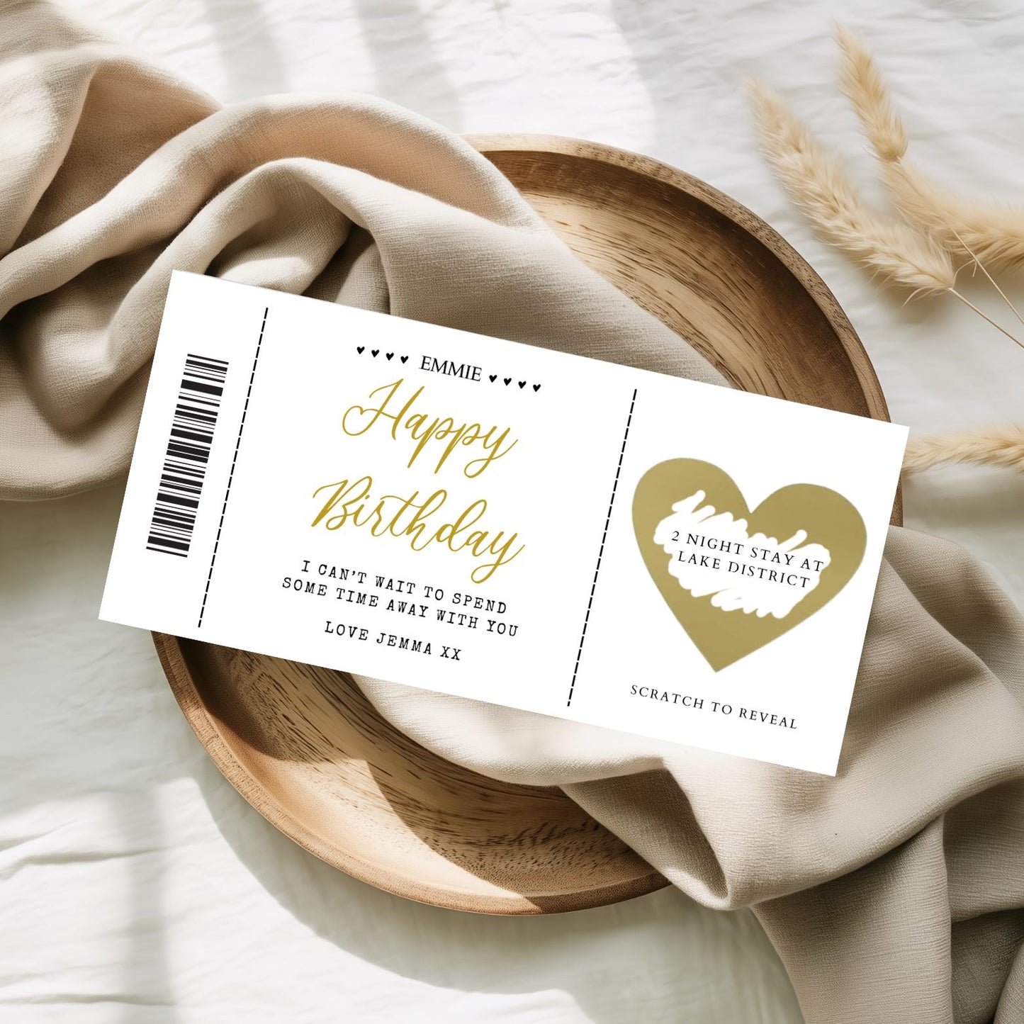 Personalised Birthday Scratch Card, Surprise Gift Voucher, Birthday Reveal Coupon, Destination Reveal, Spa Day Voucher, Gift Reveal Voucher