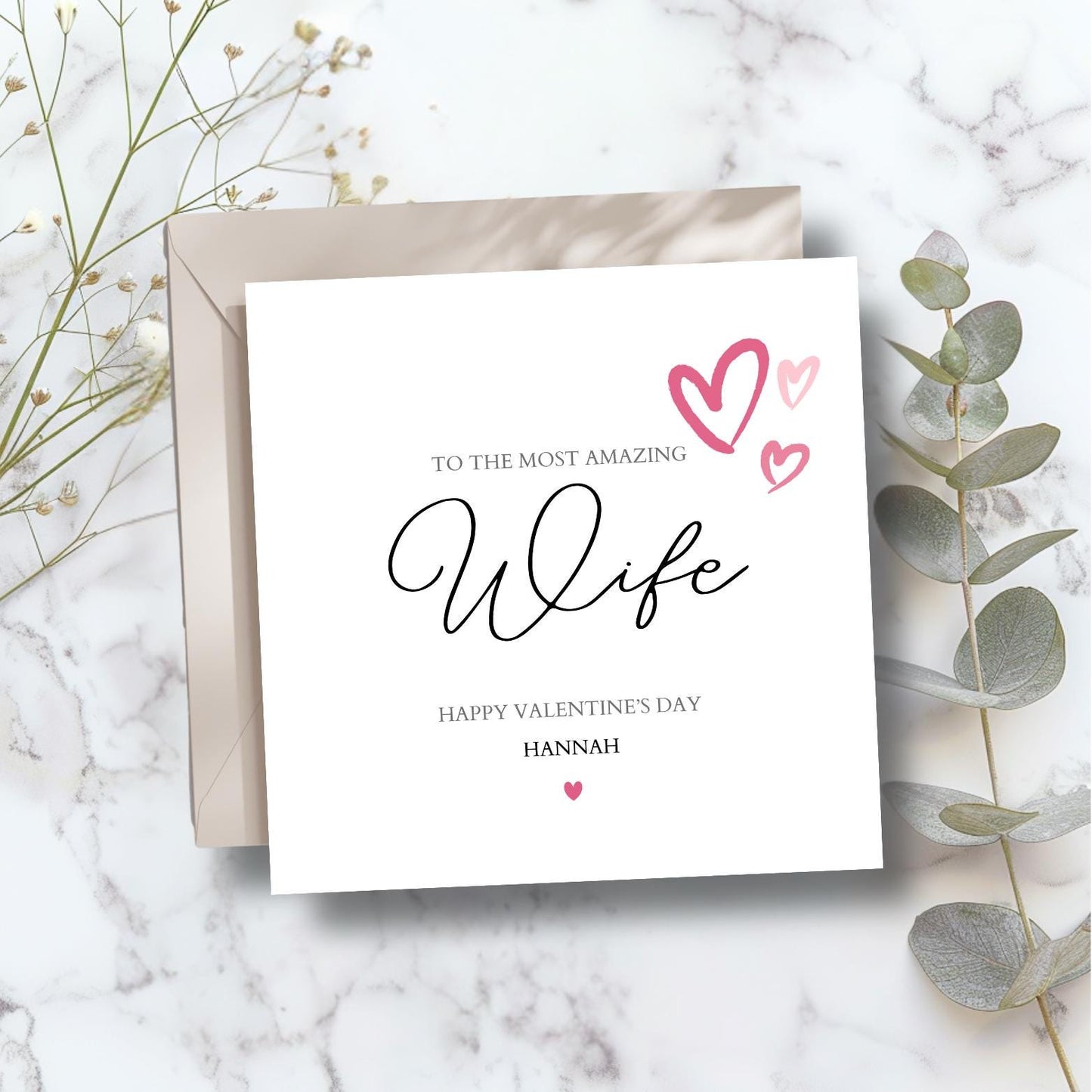 Personalised Girlfriend Valentine's Day Card, 1st Valentine's Together, Couple Valentine Card for Husband, Wife, Girlfriend,Calligraphy Card