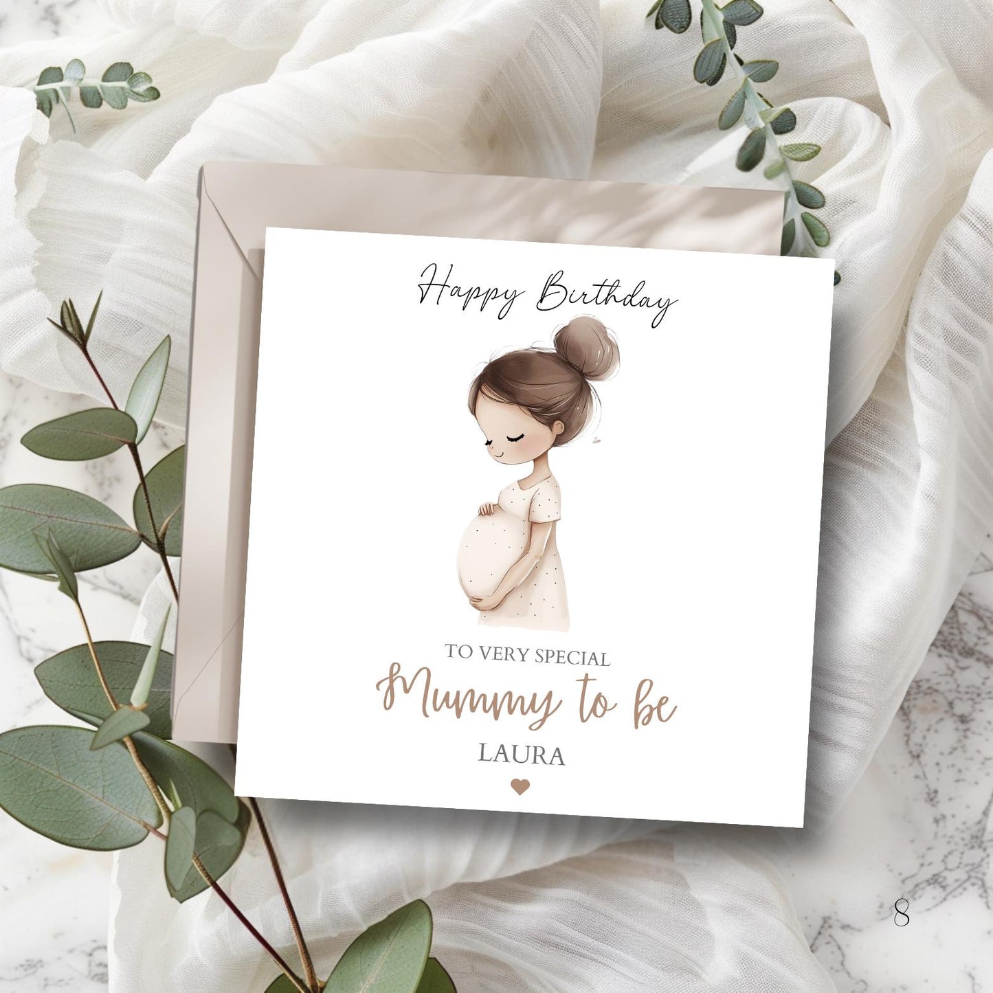 Personalised Mummy to Be Birthday Card, From The Bump Card, Birthday Pregnancy Card- Personalised Card For Mum