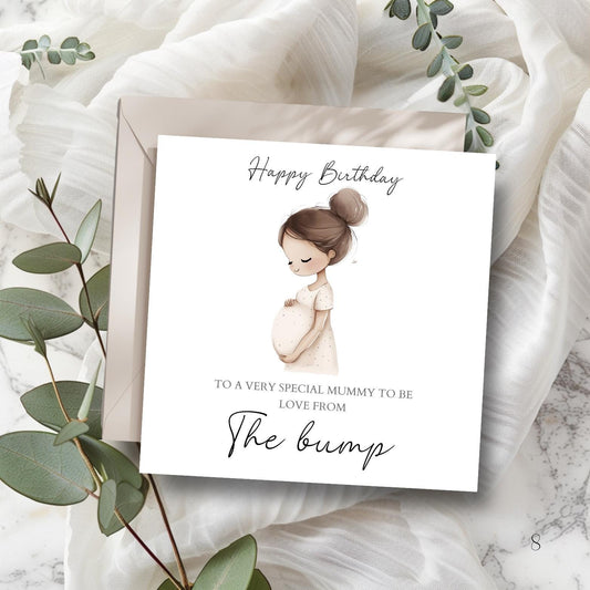 Personalised Mummy Birthday Card From the Bump - Mummy to Be Birthday Card-Best Mom Card- Birthday Card for Mum, Any Relation