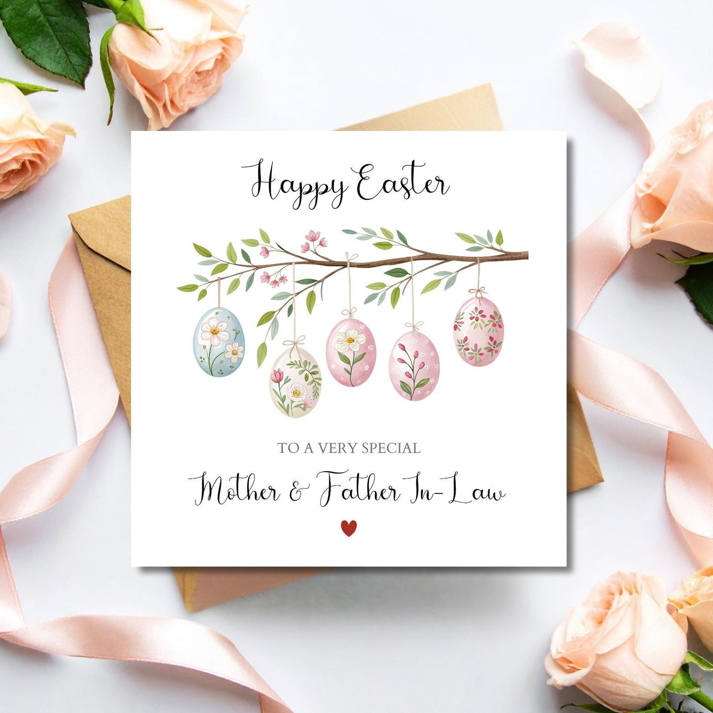 Personalised Mother and Father In-law Easter Card, Eggs Easter Card, In laws Easter Card, Easter Card For Any Relation