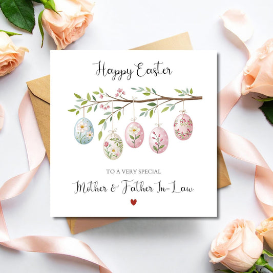 Personalised Mother and Father In-law Easter Card, Eggs Easter Card, In laws Easter Card, Easter Card For Any Relation