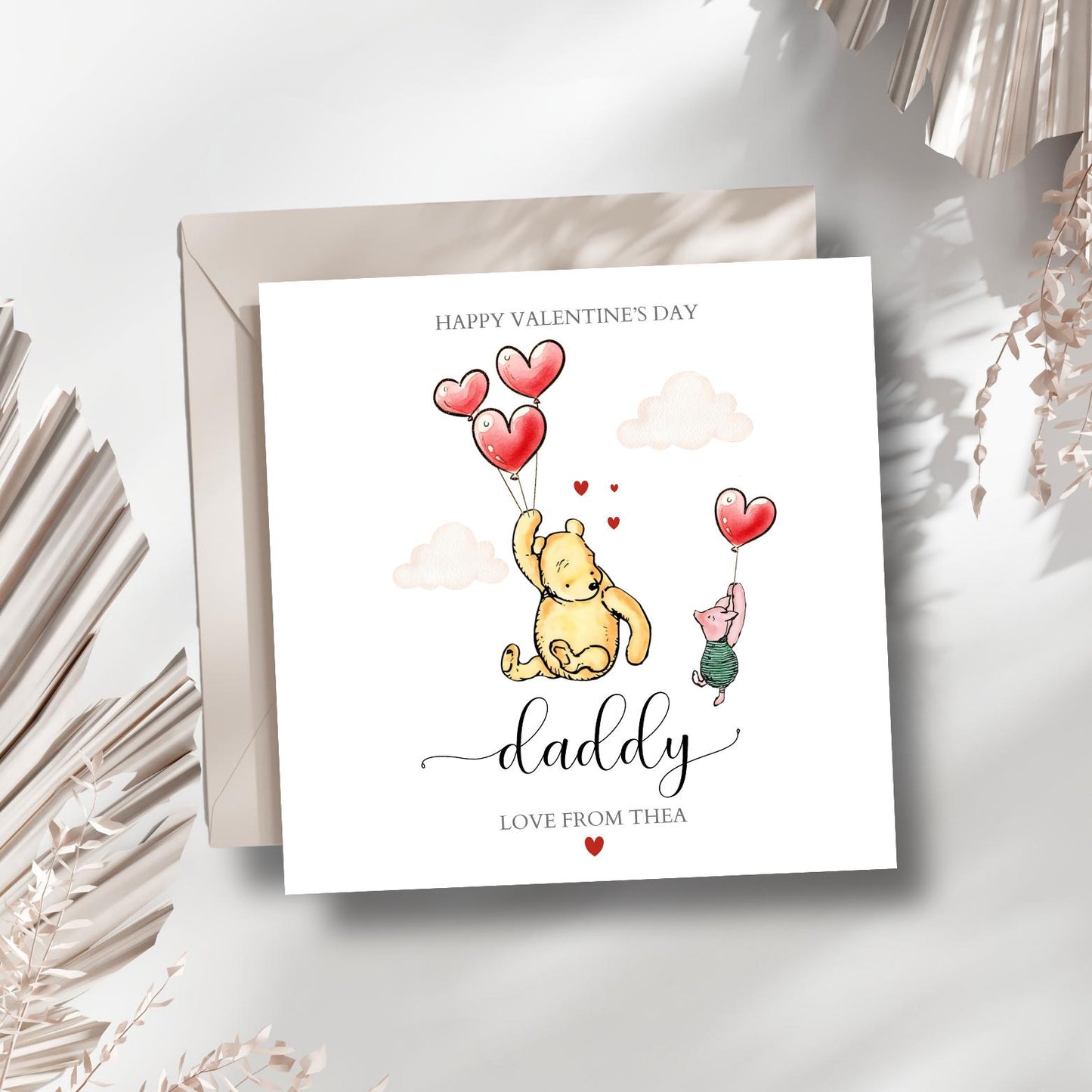 Personalised Grandma Valentine's Day Winnie The Pooh Card |Nanny Valentines Card| Mummy, Nana, Daddy Valentine's Day Card