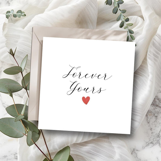 Personalised Forever Yours Love Card, Romantic Card, Valentine's Day Card, Married Valentine Card for Husband, Girlfriend, Calligraphy Card