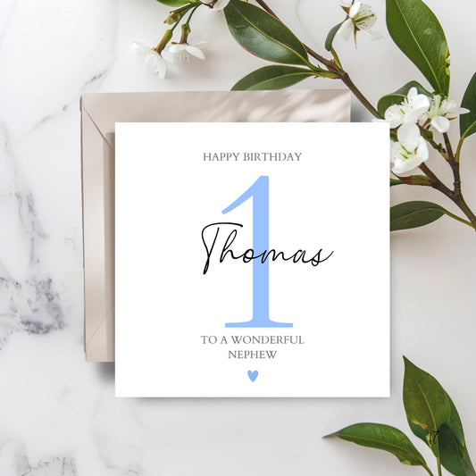 Personalised First Birthday Card | 2nd, 3rd birthday card | Girl or Boy Personalised Birthday Card| Simple Design, Colour Options