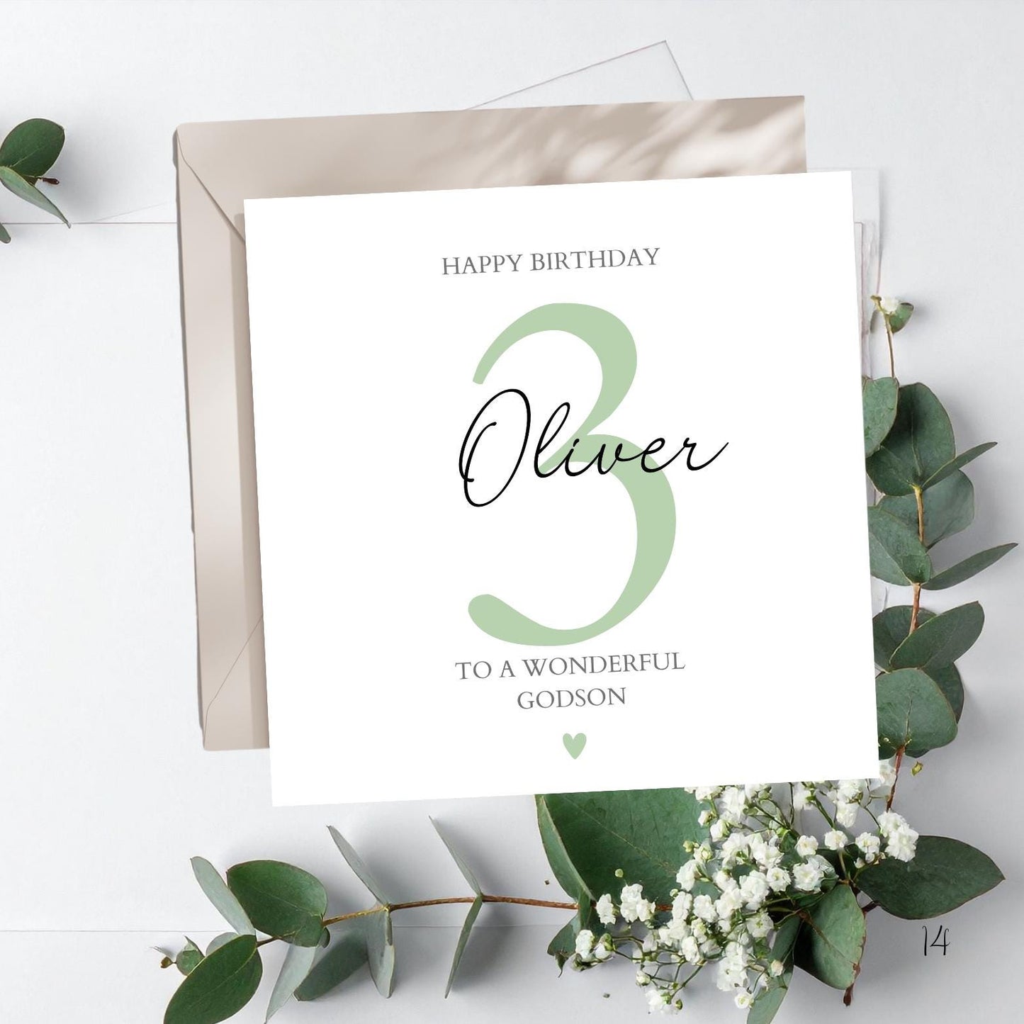 Personalised Third Birthday Card | 1st, 2nd birthday card | Girl or Boy Personalised Birthday Card| Simple Design, Colour Options