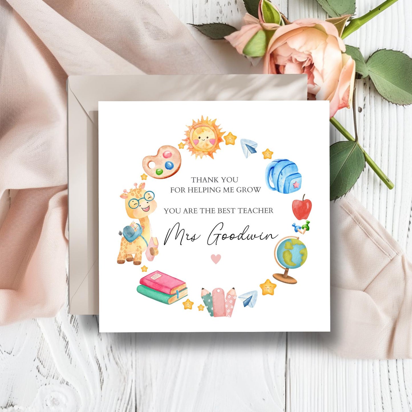 Personalised Thank You Teacher Card, Star Teacher Card, Thank You Teacher Card, End of Term Card, Key Worker Card, Head Teacher Card