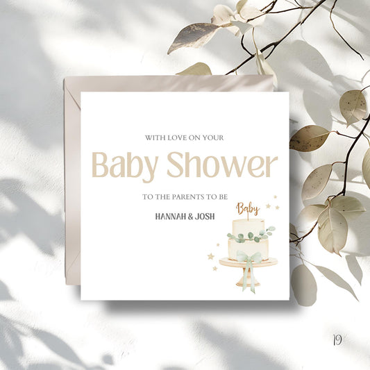 Personalised Baby Shower Card Neutral | Neutral Baby Shower Card, Mummy to be Pregnancy Card, Baby Shower Gift for Baby Boy or Baby Girl