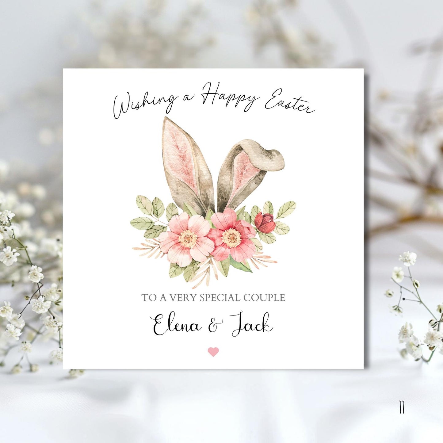 Personalised Couple Easter Bunny Card, Special Couple Easter Card for Husband, Wife, Friends,Any Relation