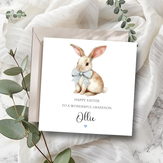 Personalised Easter Bunny Card, 1st Easter Card, Grandson Easter Card, Son, Nephew, Goddaughter, Grandson Easter Card ,Any Relation