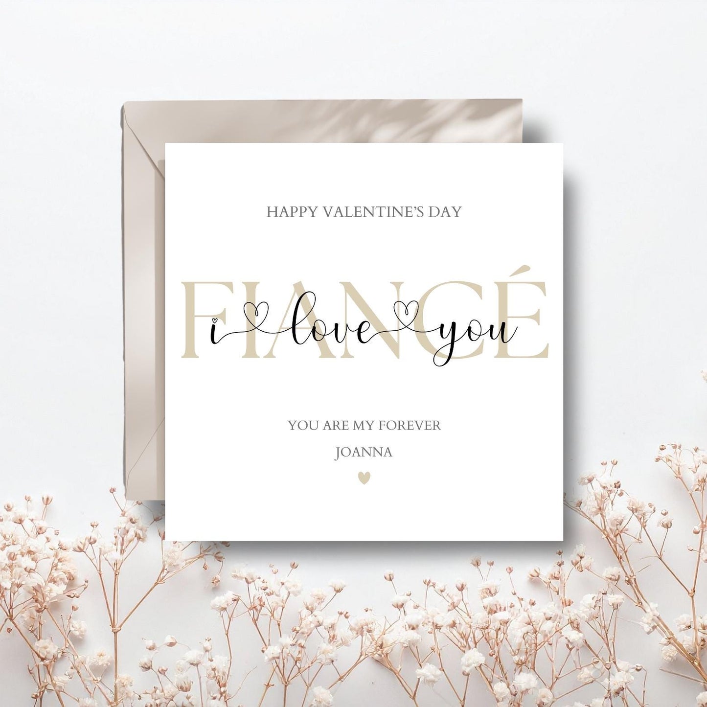 Personalised Wife I Love You Card, Valentine's Day Together Card, Married Valentine Card for Wife, Girlfriend, Fiancé Card, Pink Or Beige
