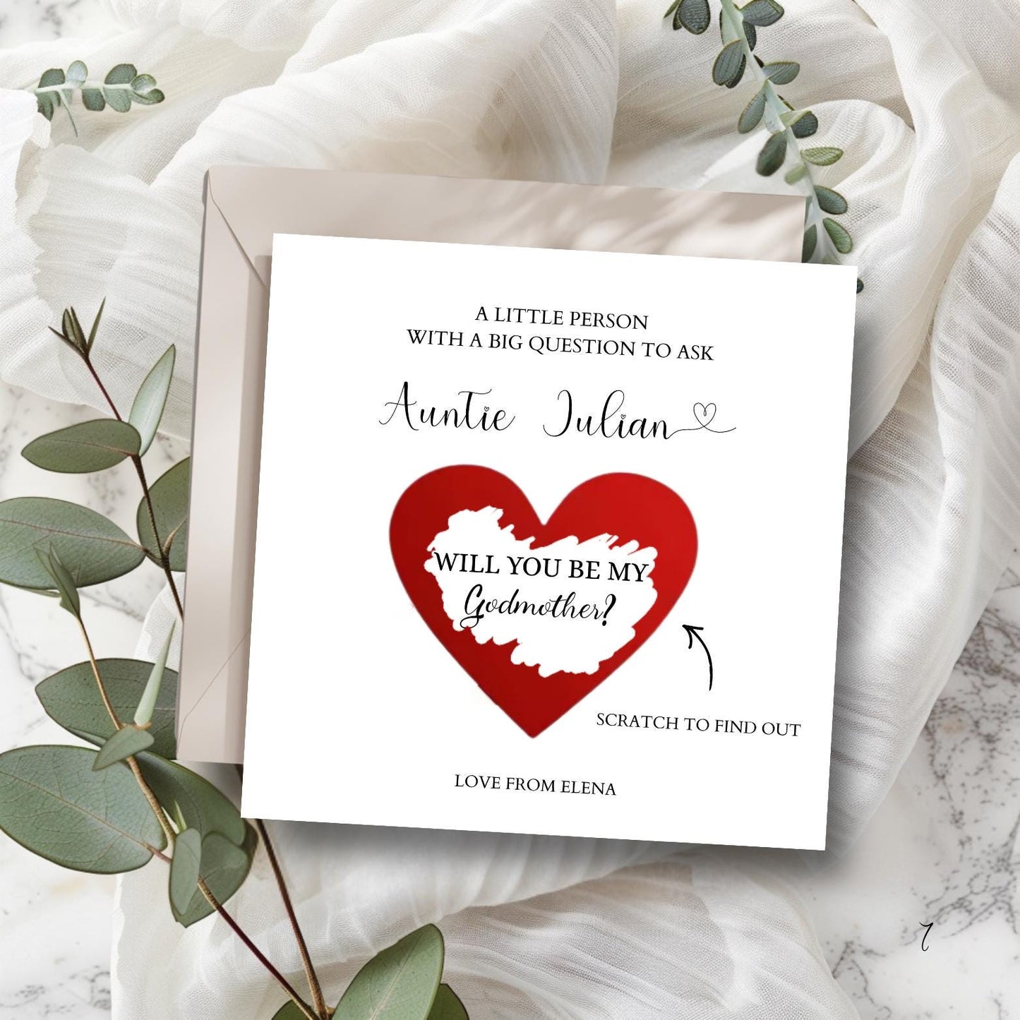 Godmother Proposal Scratch Card, Godfather Scratch Card, Godparents Proposal Card, Personalised Will You Be My Godmother, Any Relation