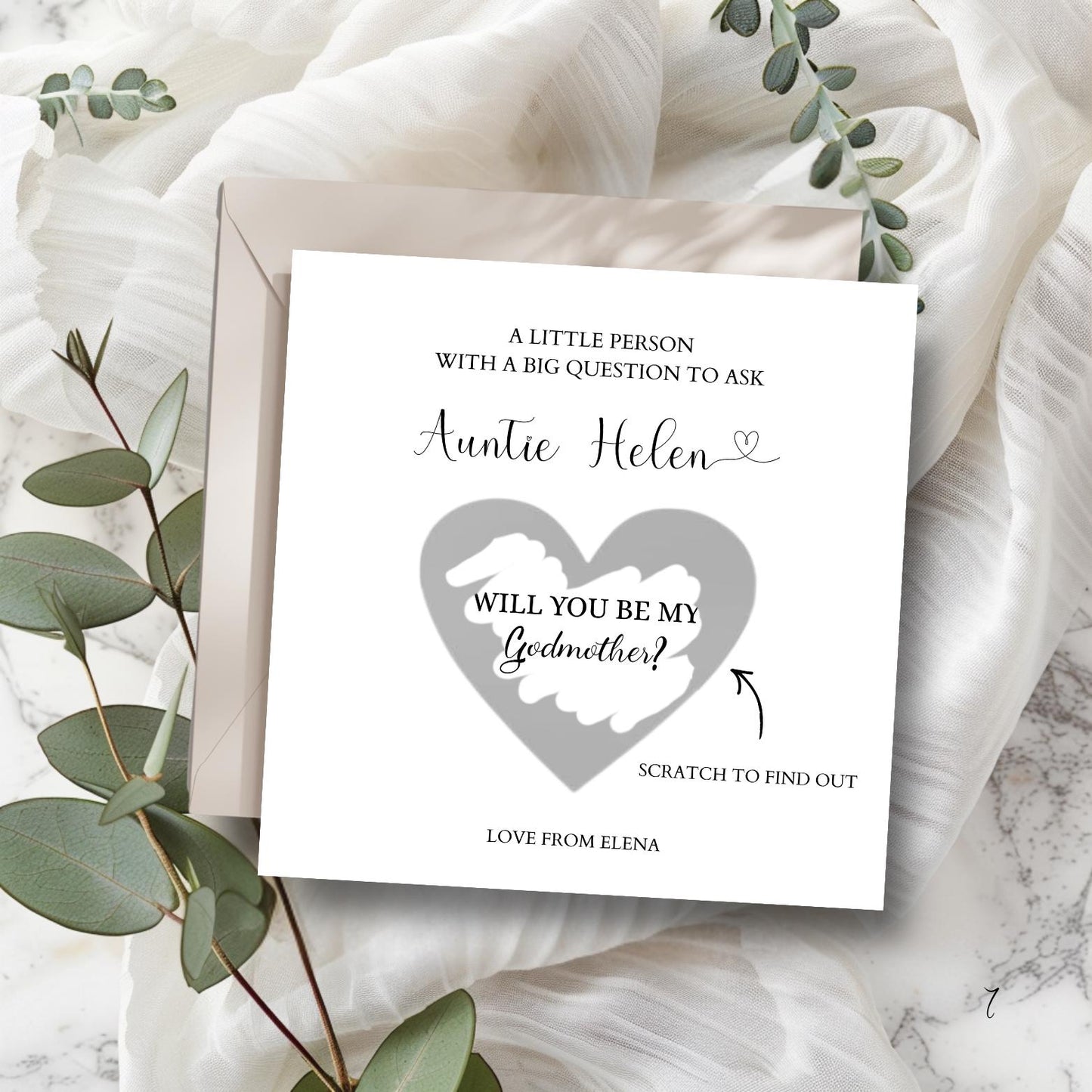 Godmother Proposal Scratch Card, Godfather Scratch Card, Godparents Proposal Card, Personalised Will You Be My Godmother, Any Relation