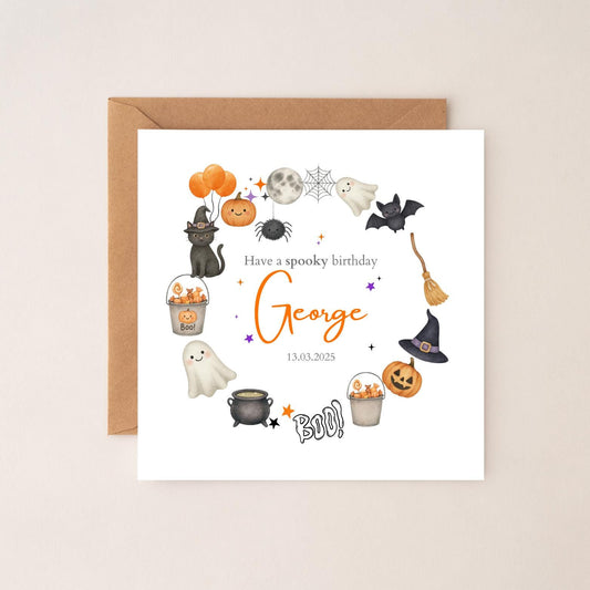 Personalised Halloween Birthday Card| 1st birthday Halloween card | Halloween Card for Boy or Girl