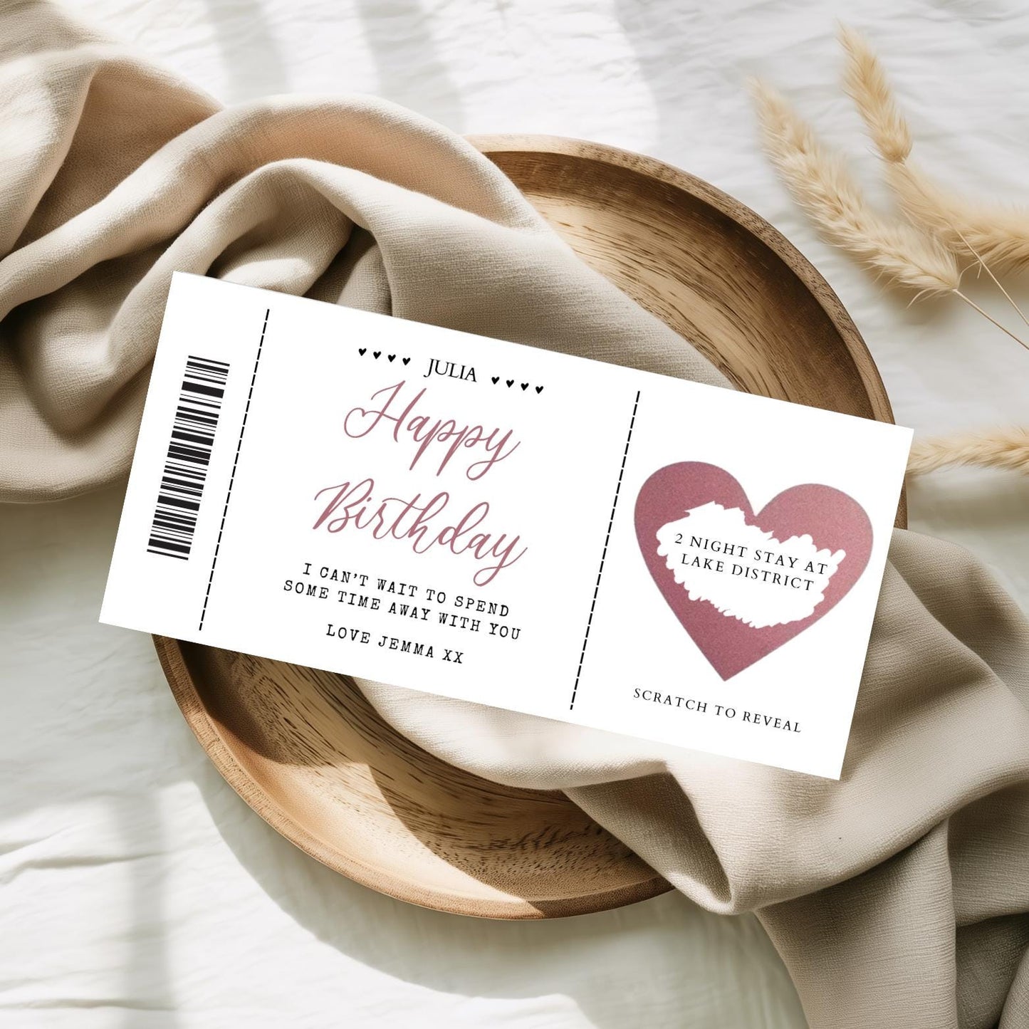 Personalised Birthday Scratch Card, Surprise Gift Voucher, Birthday Reveal Coupon, Destination Reveal, Spa Day Voucher, Gift Reveal Voucher