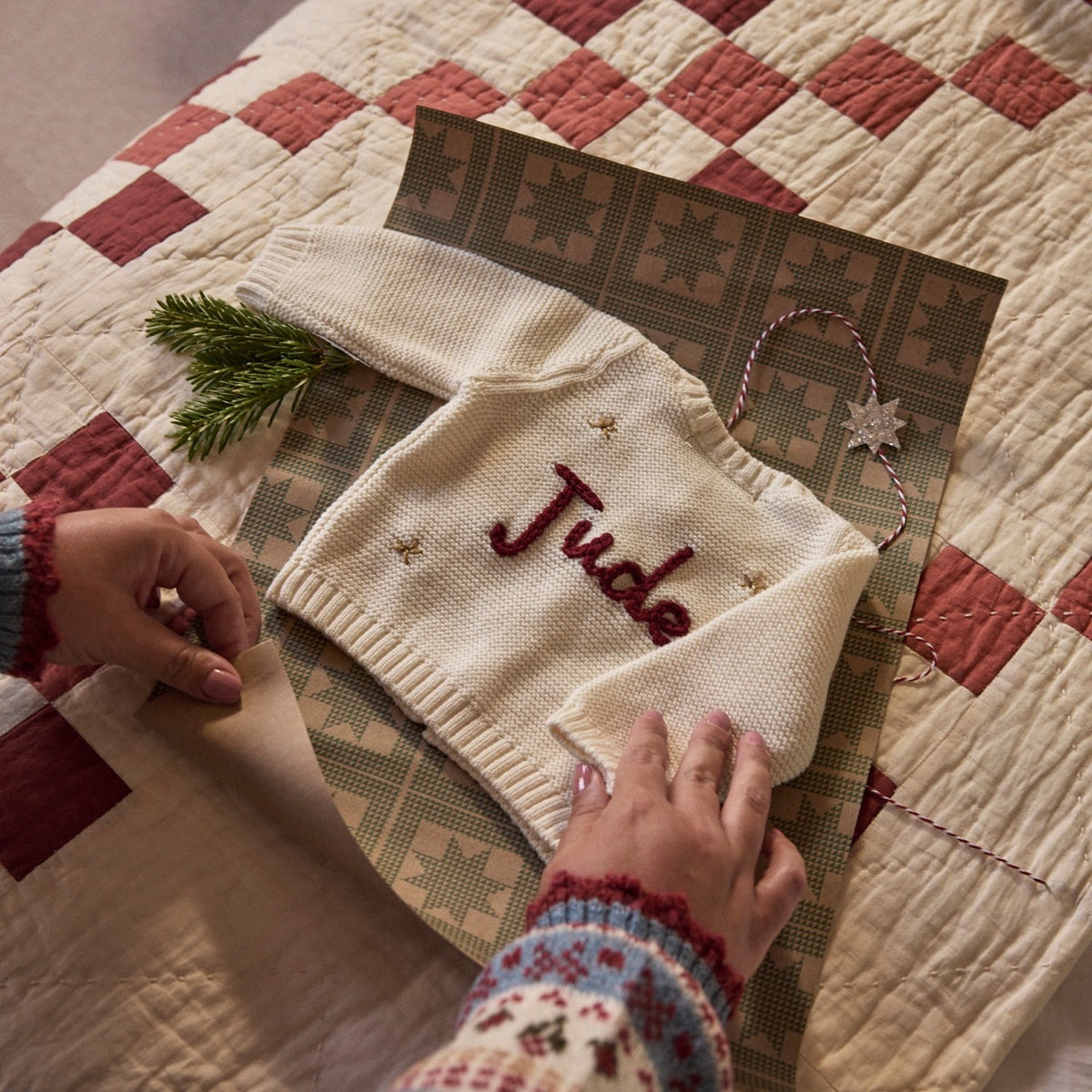 Personalised Christmas Cream Cardigan