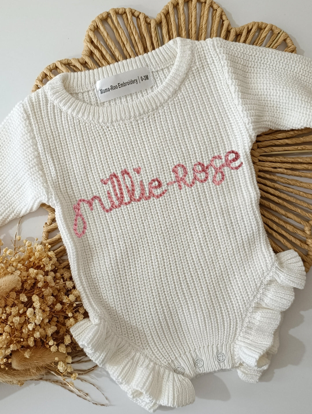 Personalised Organic Cotton Frill White Romper