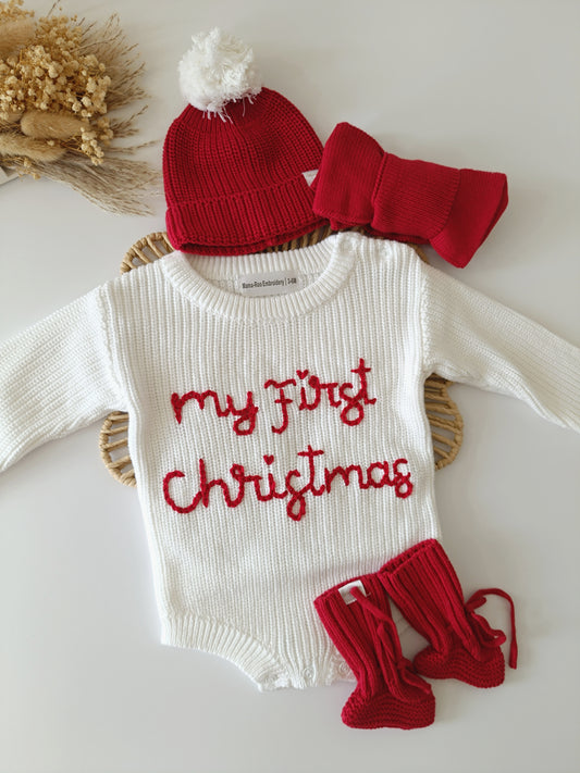 My First Christmas Personalised Romper Organic Cotton