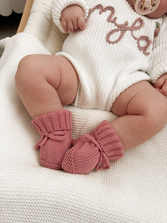Knitted Booties / Socks | Dusky Pink