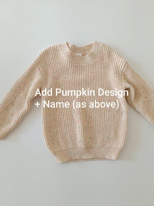 Pumpkin Design Cream Confetti Jumper 12-18m