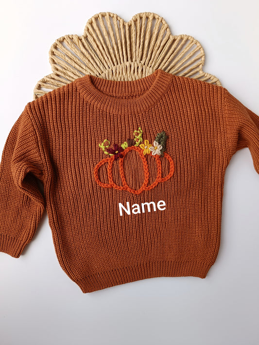 Brown Pumpkin Oversized Jumper - Add Name