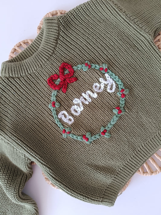 Christmas Pine Name Oversized Jumper