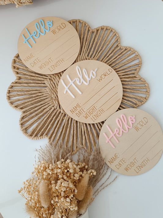 Hello World Wooden Plaque