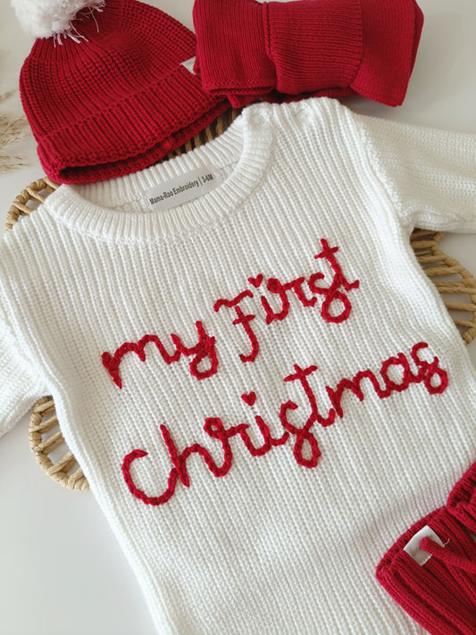 My First Christmas Personalised Romper Organic Cotton
